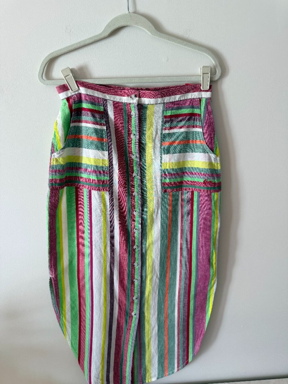 Kavu Striped Skirt Size Small Button Up